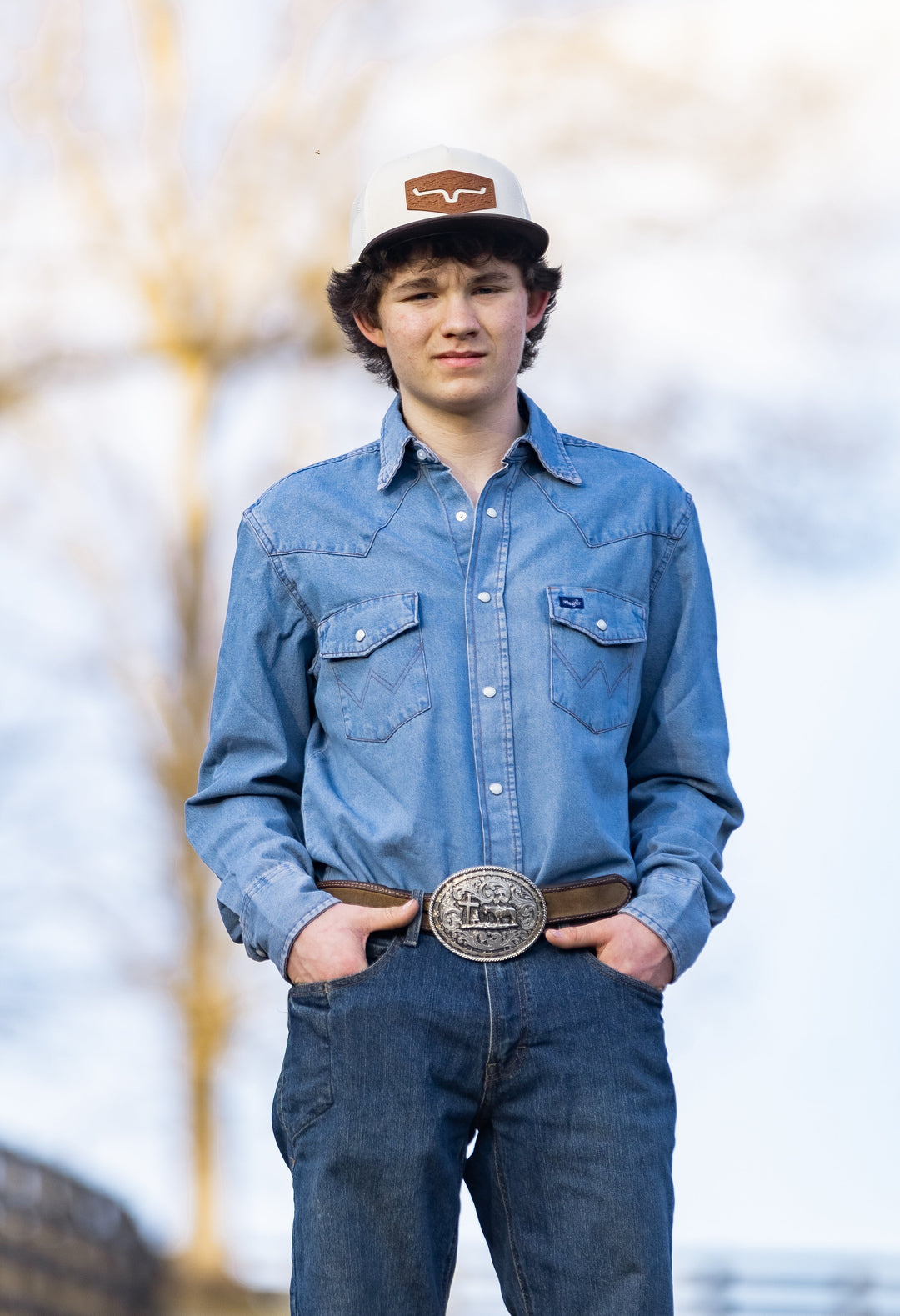 COWBOY CUT® LONG SLEEVE WESTERN DENIM SNAP WORK SHIRT 70127SW - Double C Western SupplyWRANGLER