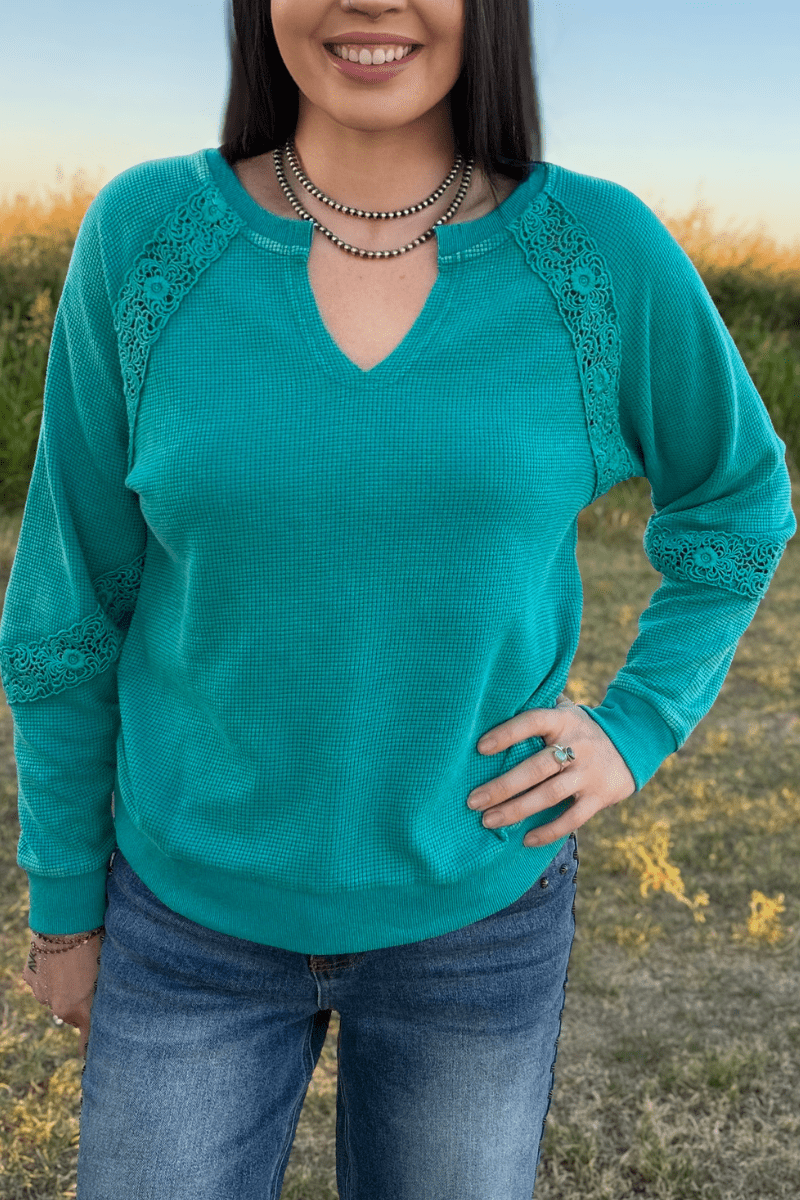 Cowgirl Chic Top - Turquoise - Double C Western SupplySterling Kreek