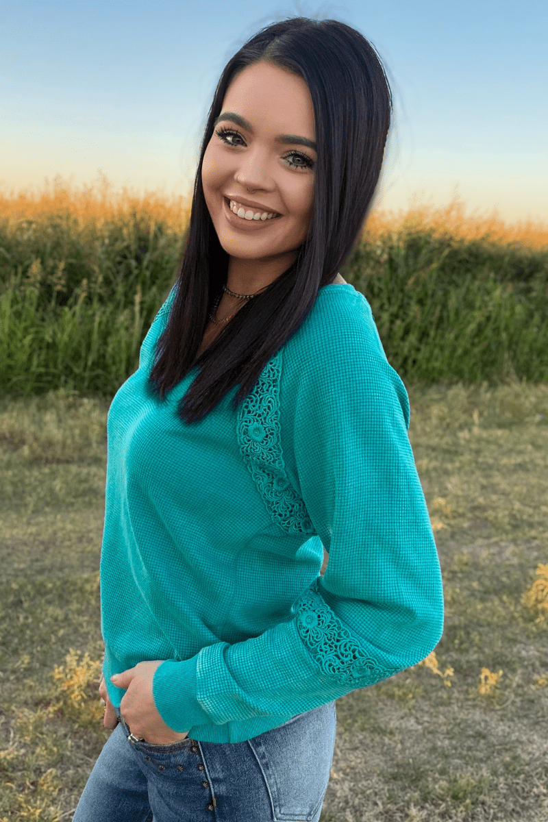 Cowgirl Chic Top - Turquoise - Double C Western SupplySterling Kreek