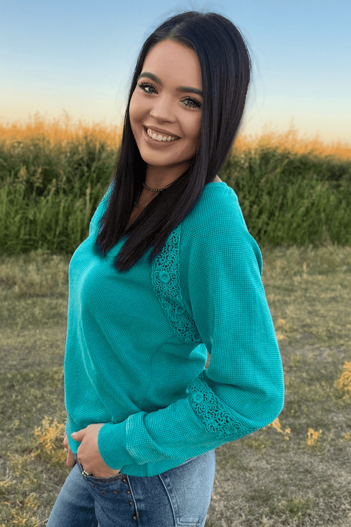 Cowgirl Chic Top - Turquoise - Double C Western SupplySterling Kreek