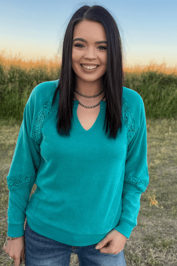 Cowgirl Chic Top - Turquoise - Double C Western SupplySterling Kreek