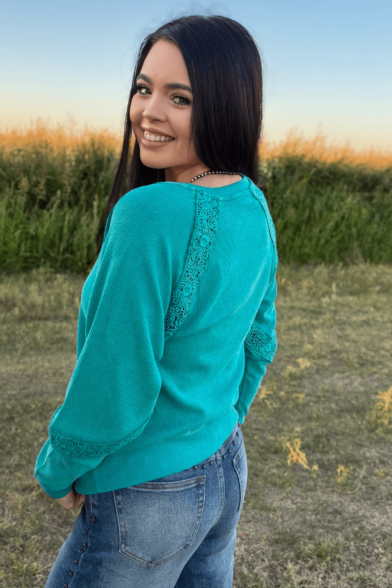 Cowgirl Chic Top - Turquoise - Double C Western SupplySterling Kreek