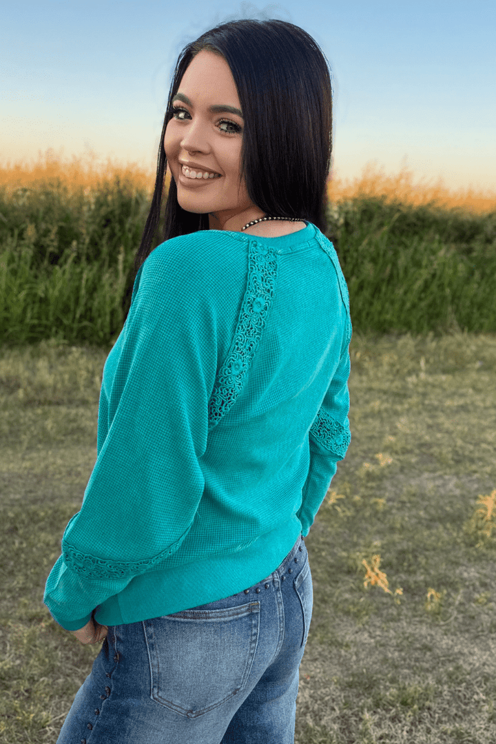 Cowgirl Chic Top - Turquoise - Double C Western SupplySterling Kreek