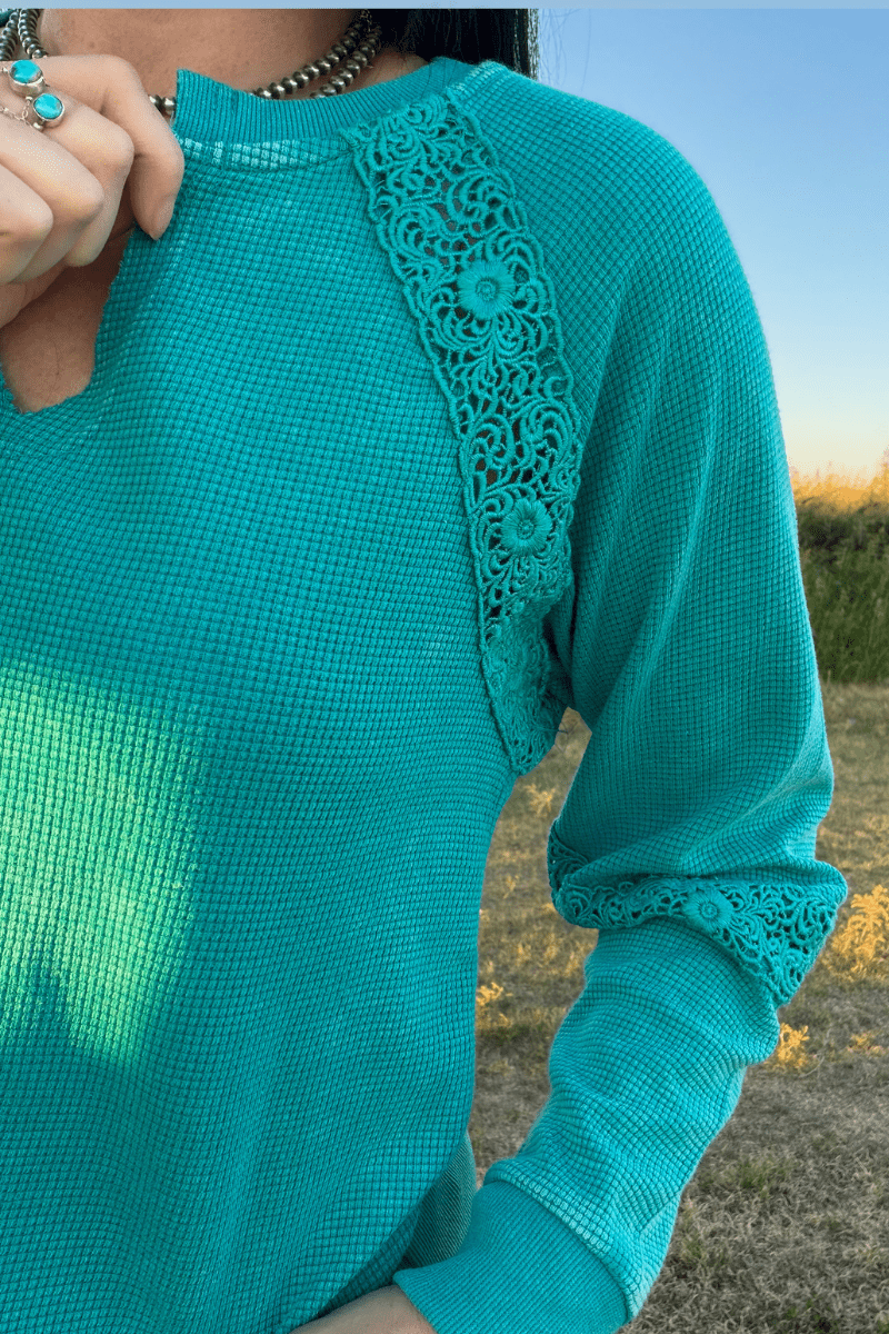 Cowgirl Chic Top - Turquoise - Double C Western SupplySterling Kreek
