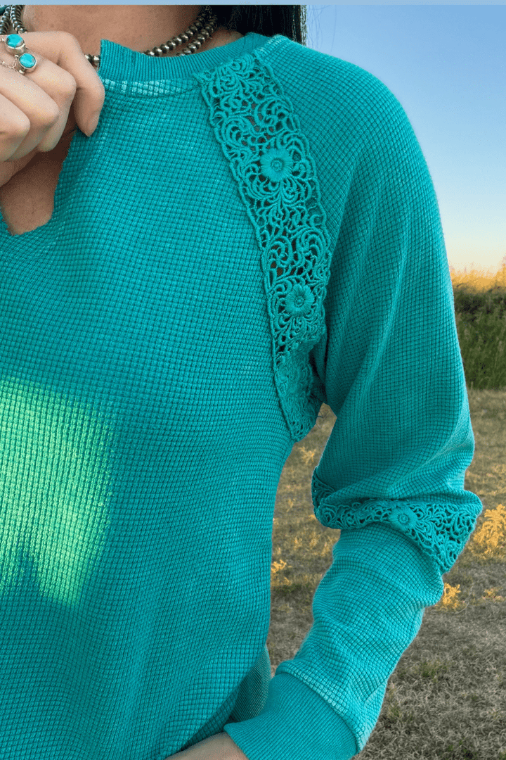 Cowgirl Chic Top - Turquoise - Double C Western SupplySterling Kreek