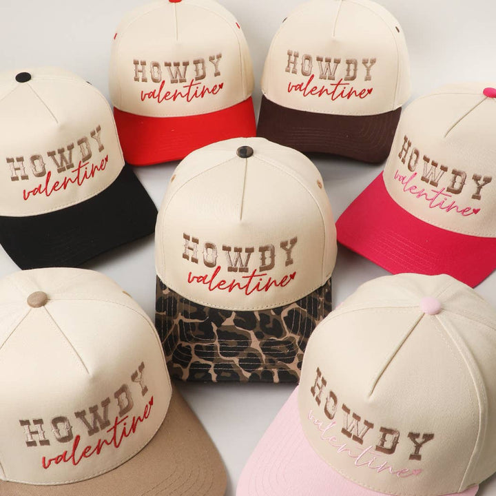 Howdy Valentine Embroidery Two-Tone Trucker Hat Cap Fashion City