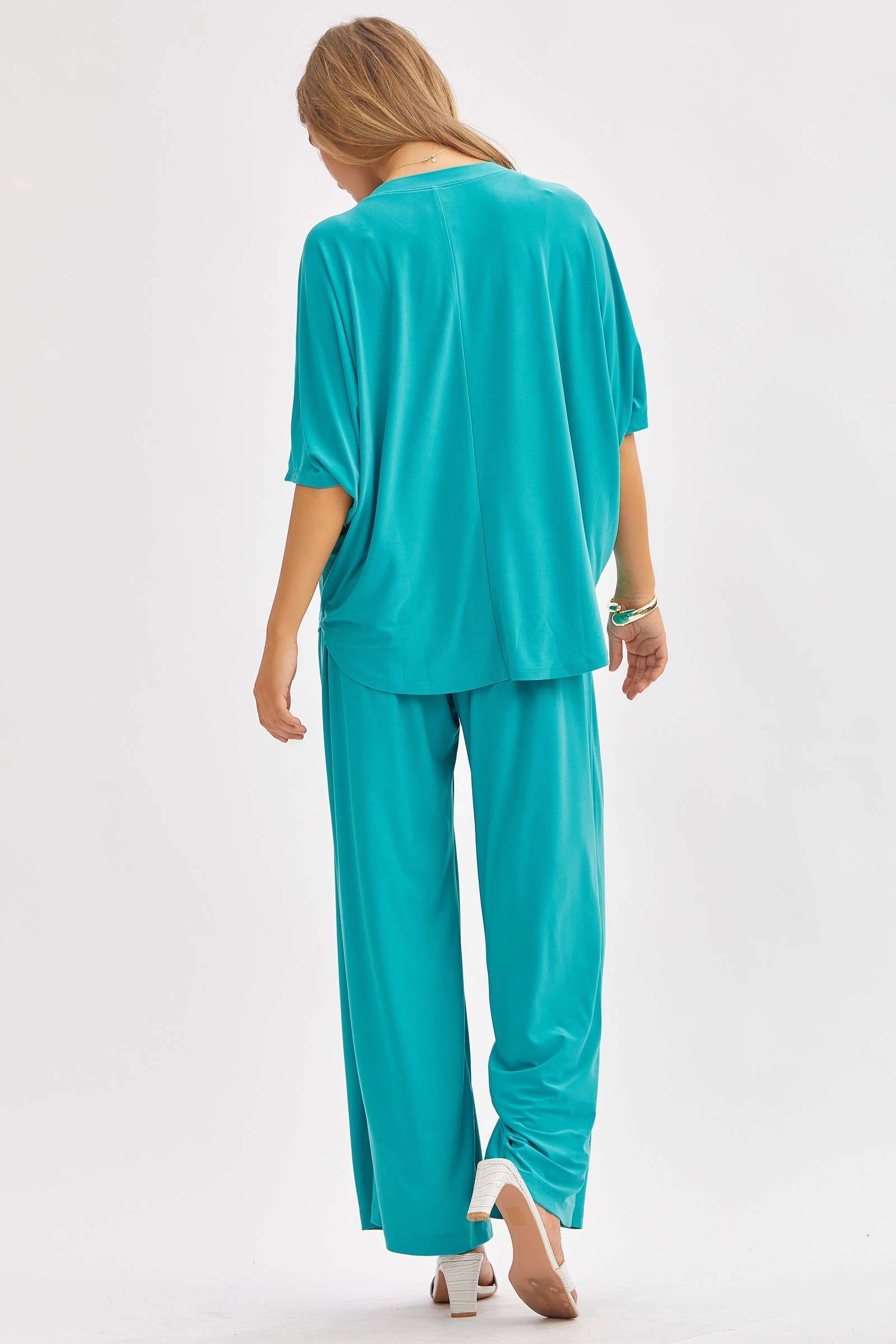 Flowy Top + Wide Leg Set TRVSET-COASTAL: Emerald Outfit Set Dear Scarlett