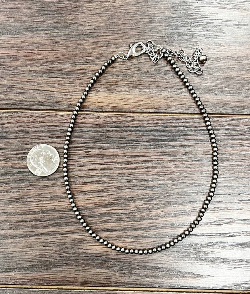 737963, 15" Handmade 4mm Polish Navajo Bead Necklace NECKLACE ISAC Trading Inc