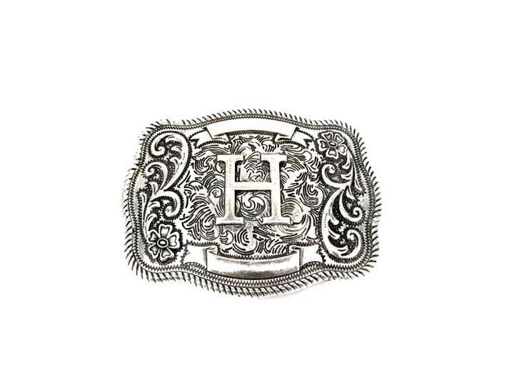 Western Filigree Initial Belt Buckle SX1014T Belt Buckle H Belt Buckle Men's Women's Snowing West