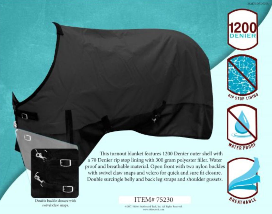 Denier Waterproof and breathable turnout blanket - Double C Western Supplyshiloh