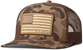 ARIAT CAMO AMERICAN FLAG BROWN - HATS CAP Cap M & F