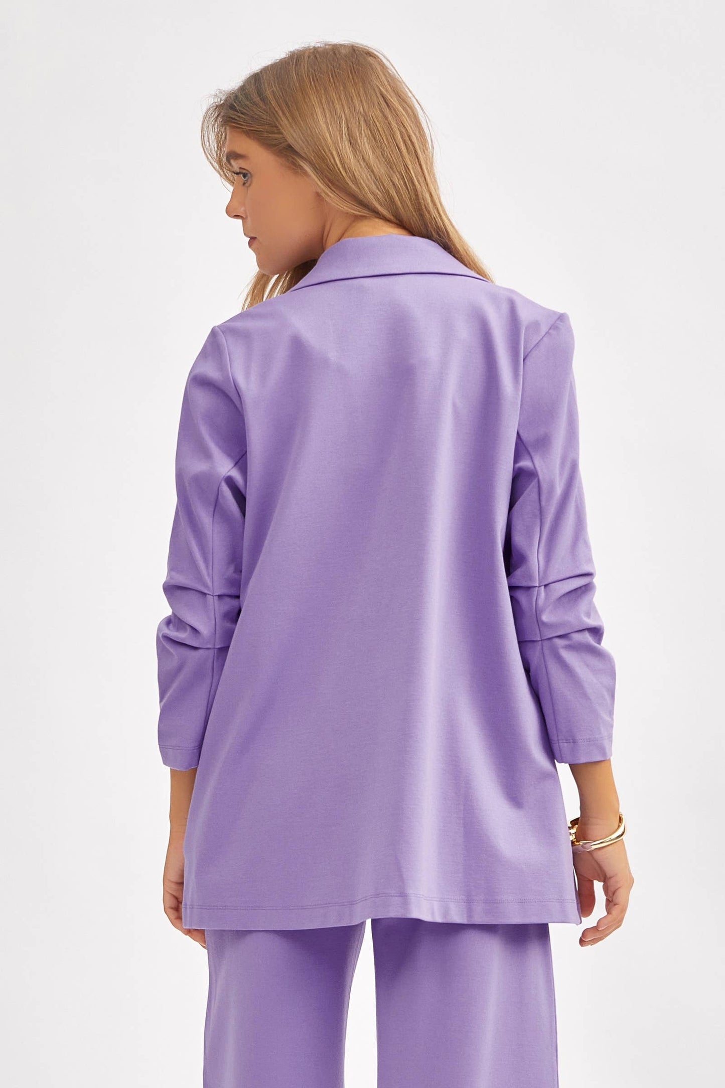 3/4 Sleeve Blazer: Violet Blazer Dear Scarlett