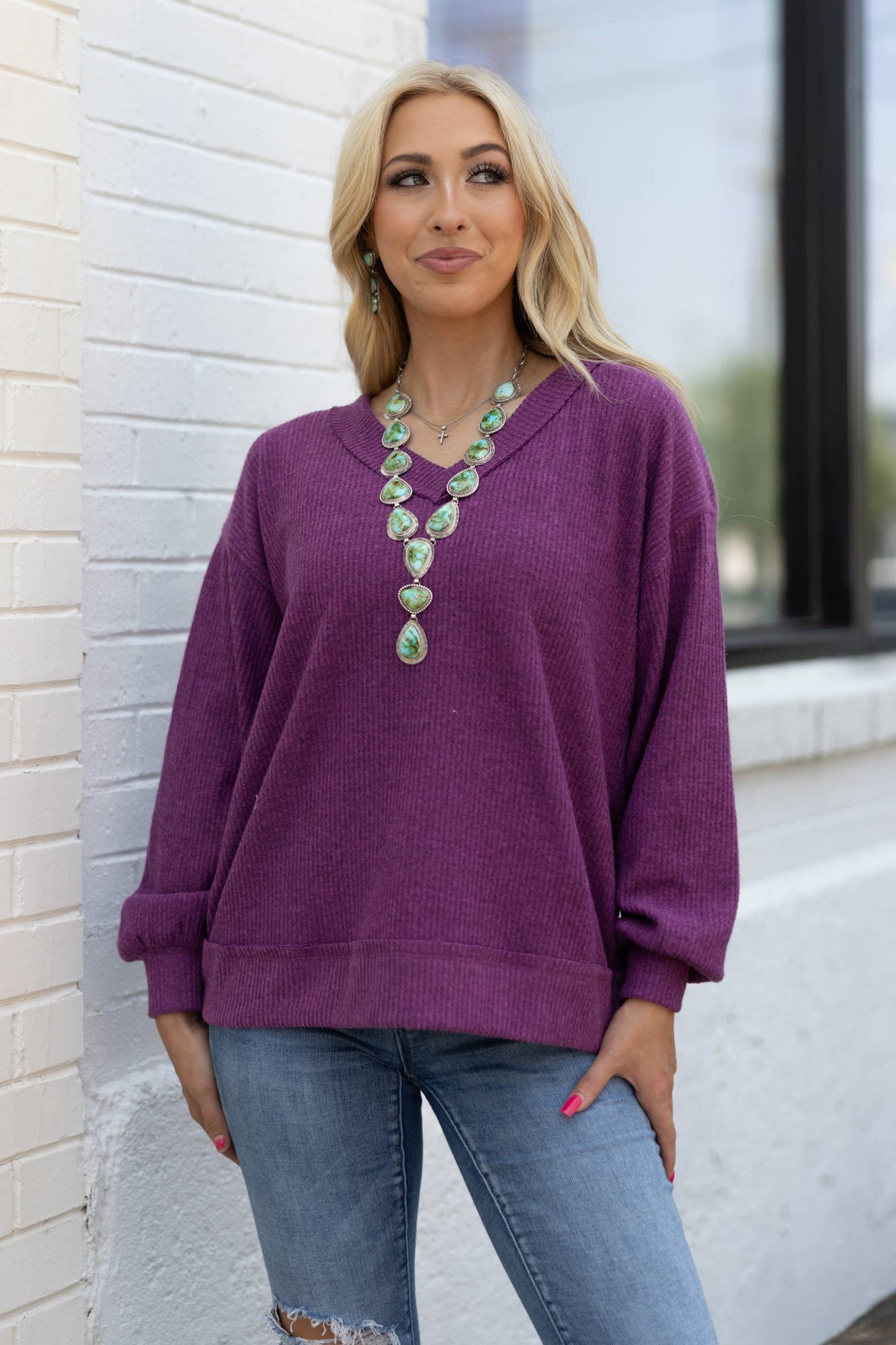 V Neck Tunic Top MHS44 Andrée by Unit