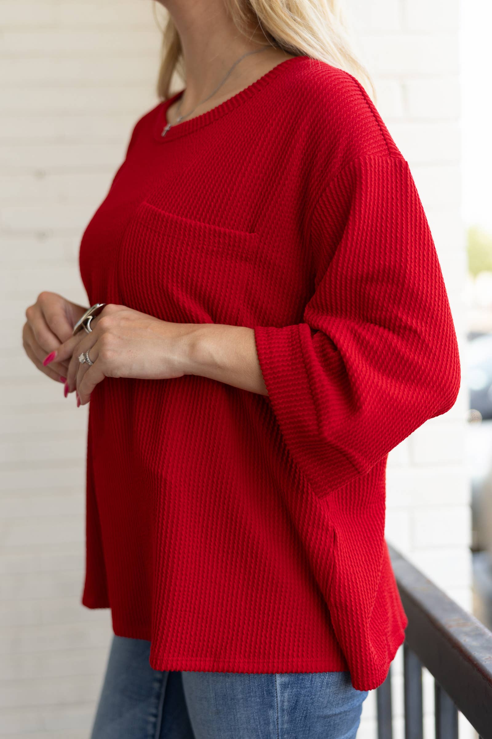 Ribbed 3/4 Sleeve Knit Top Andrée by Unit