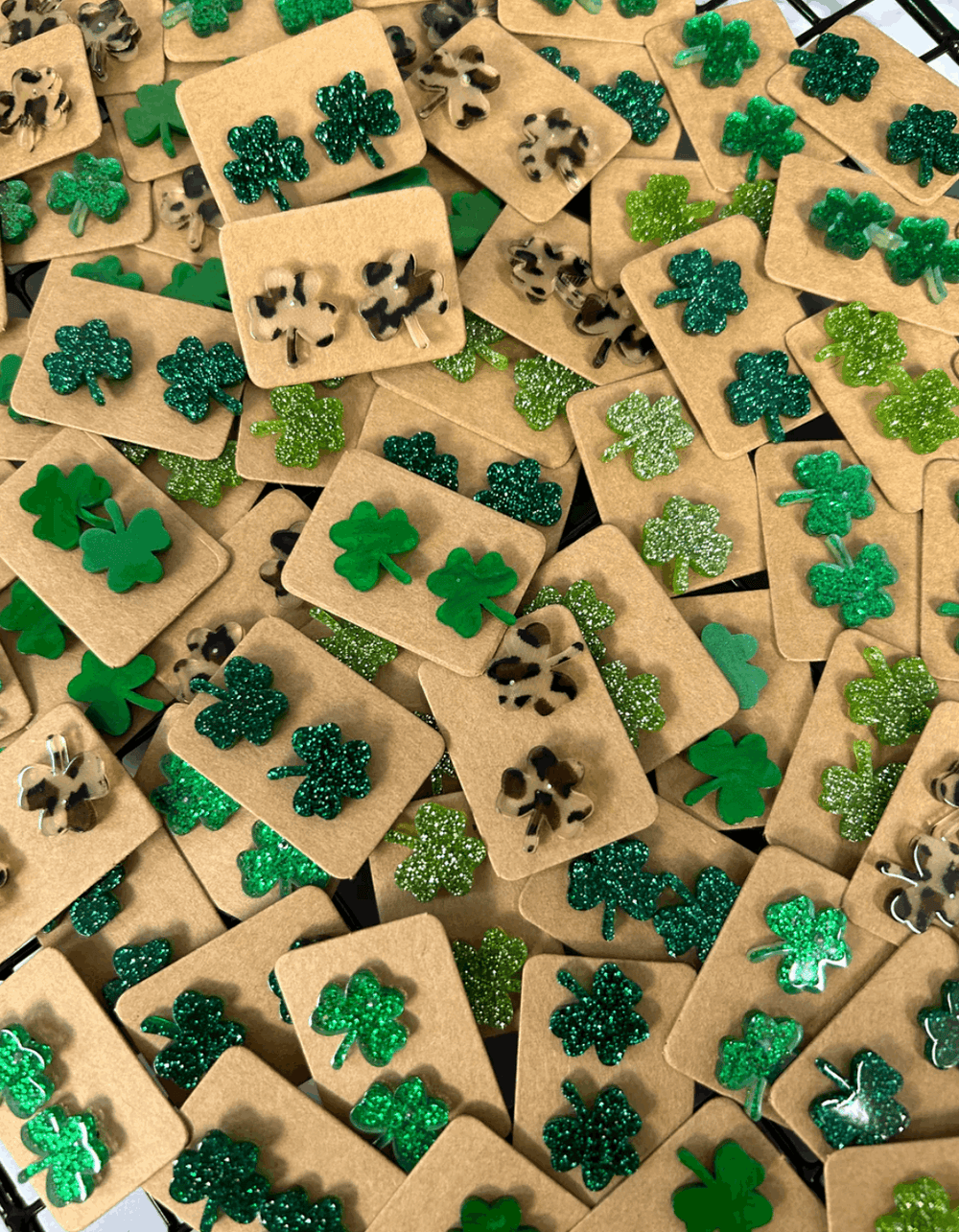 🍀 Shamrock Acrylic Stud Earrings 🍀 Earrings Kate Tuesday Jewelry