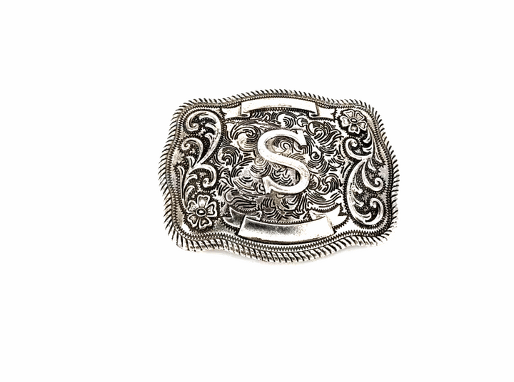 Western Filigree Initial Belt Buckle SX1014T Belt Buckle S Belt Buckle Men's Women's Snowing West