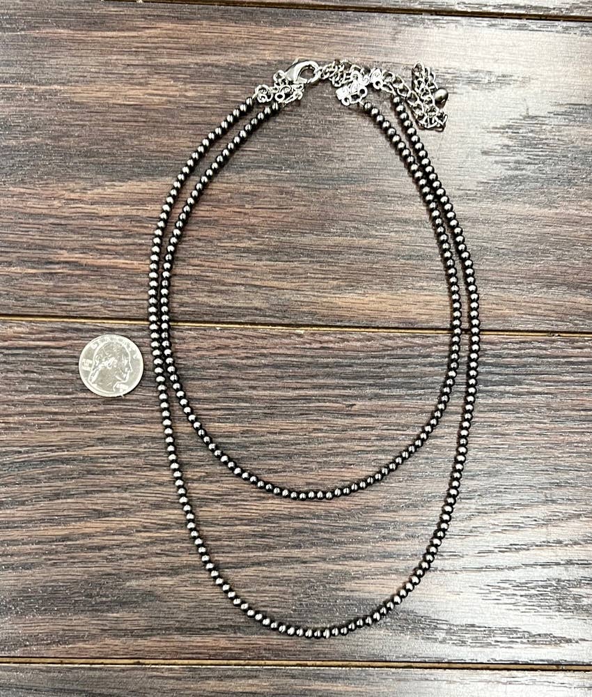 738057, Handmade 20" 4mm Polish Navajo Bead Necklace NECKLACE ISAC Trading Inc