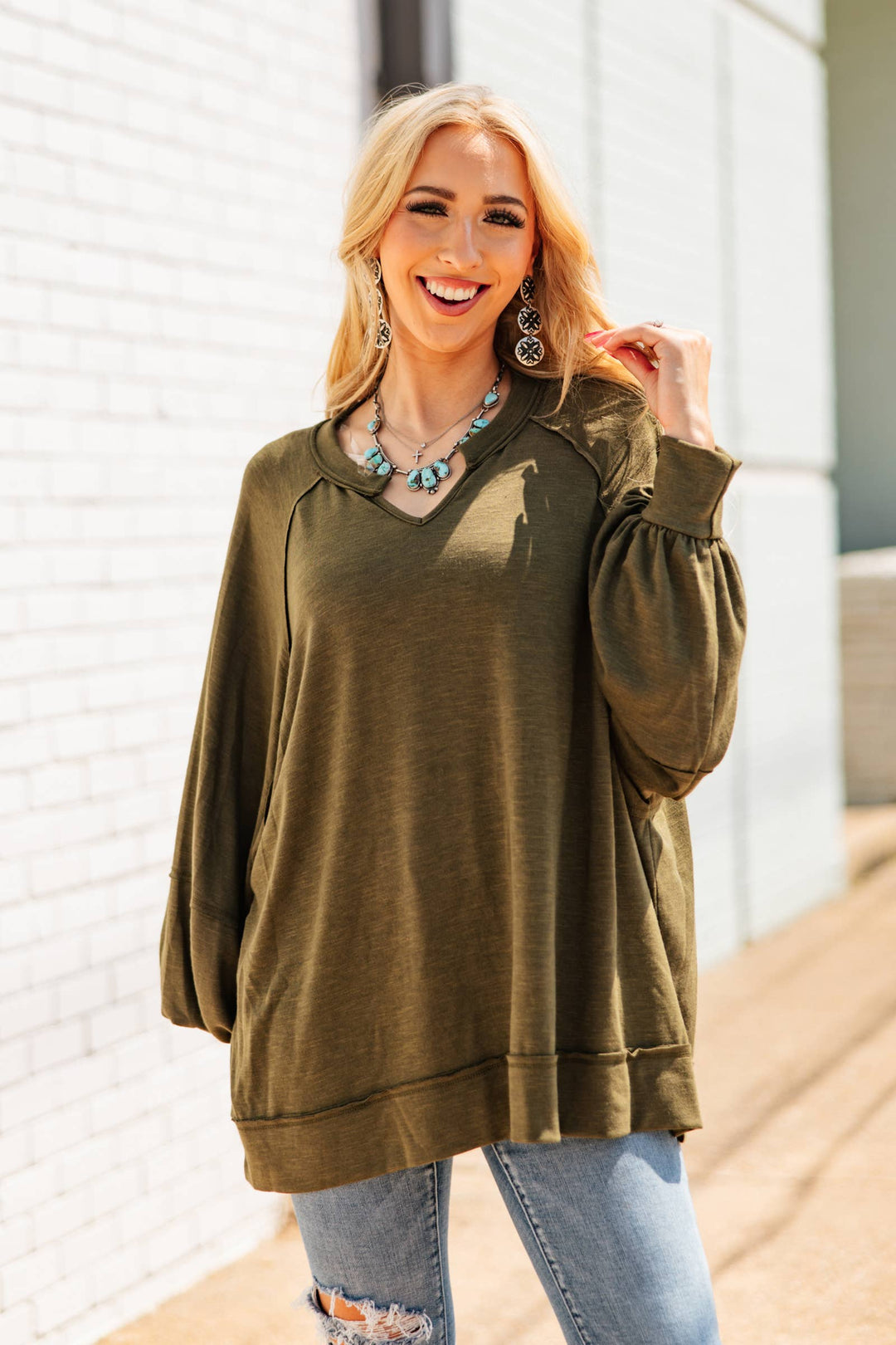 Flowy Split Neck Top - Double C Western SupplyAndrée by Unit