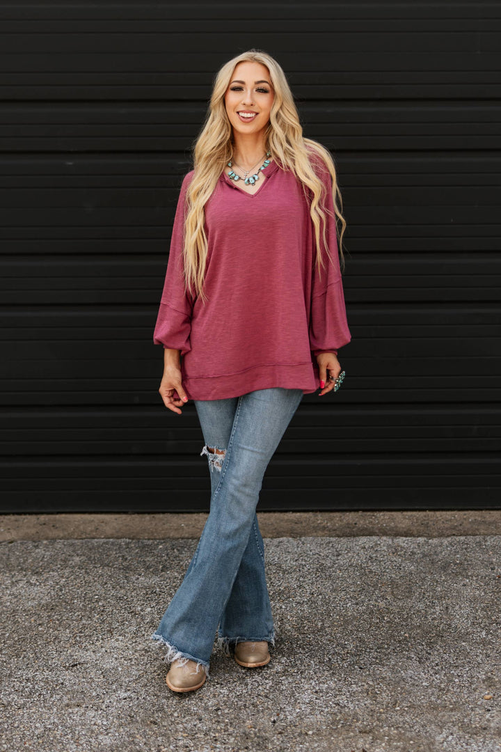 Flowy Split Neck Top - Double C Western SupplyAndrée by Unit
