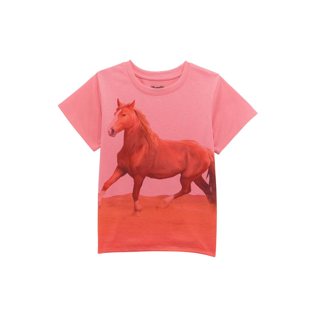 Girls Short Sleeve T-Shirt - Pink 112375375 - Double C Western SupplyWrangler