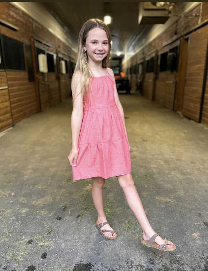 Girls Western Dress - Red - Double C Western SupplyWrangler