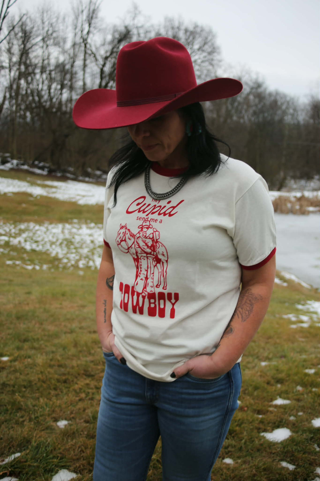 Hey Cupid Send Me a Cowboy Valentine Shirt, Valentine&