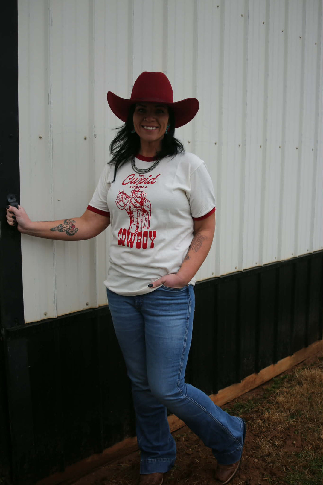 Hey Cupid Send Me a Cowboy Valentine Shirt, Valentine&