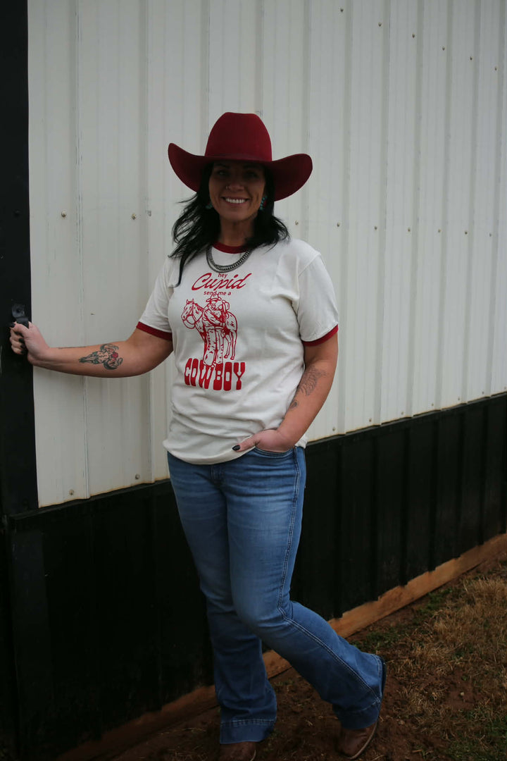 Hey Cupid Send Me a Cowboy Valentine Shirt, Valentine&