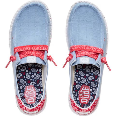 Hey Dude Wendy Americana Paisley 45417-4ZU Shoe hey dude Slip On Shoes Women's Womens Shoes Women’s Clothing Hey Dude