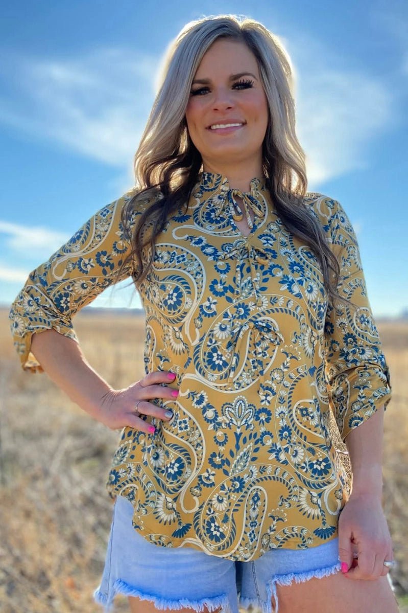 High Noon Honey Bow Women's Top - Double C Western SupplyFaire