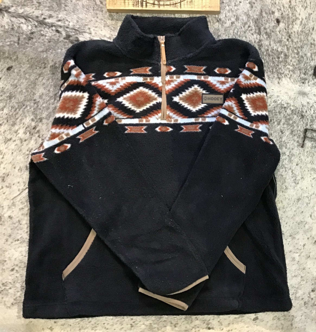 Hooey Kodi Fleece Pullover Ladies Black With Multi Color HFP018BKBR - Double C Western SupplyHooey