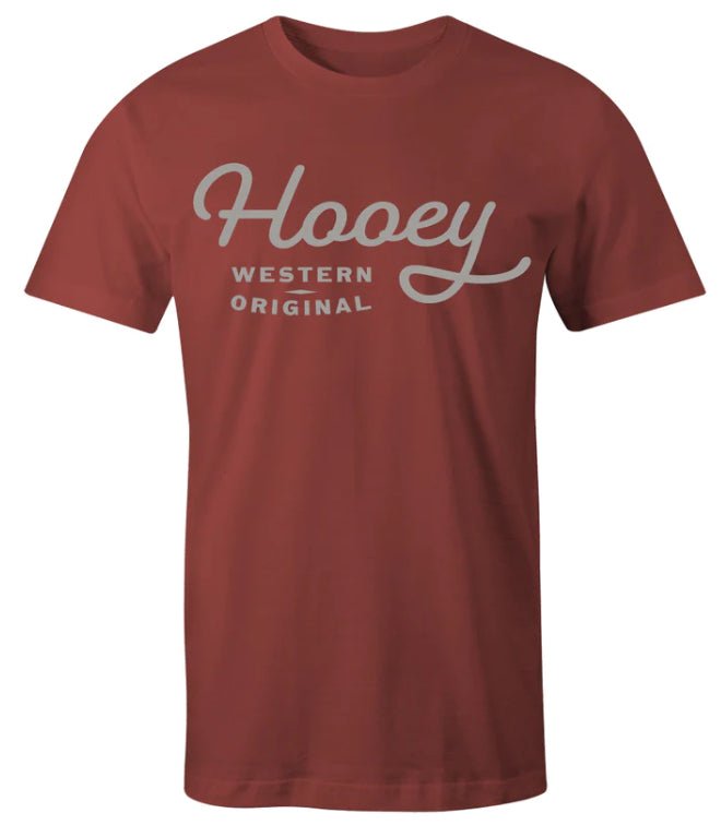 HOOEY "OG" CRIMSON W/GREY T-SHIRT - Double C Western SupplyHooey
