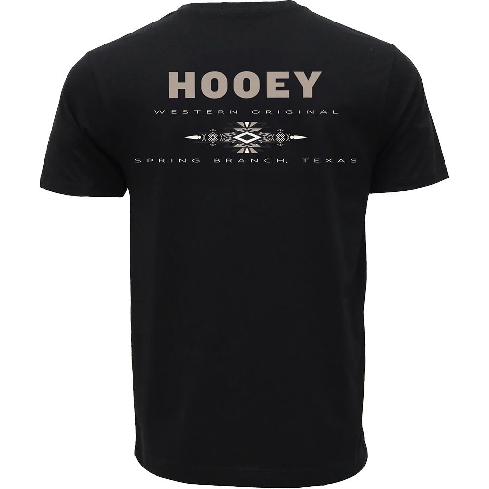 Hooey Peyote Men's Black Crew Neck T-Shirt - HT2601BK - Double C Western SupplyHooey