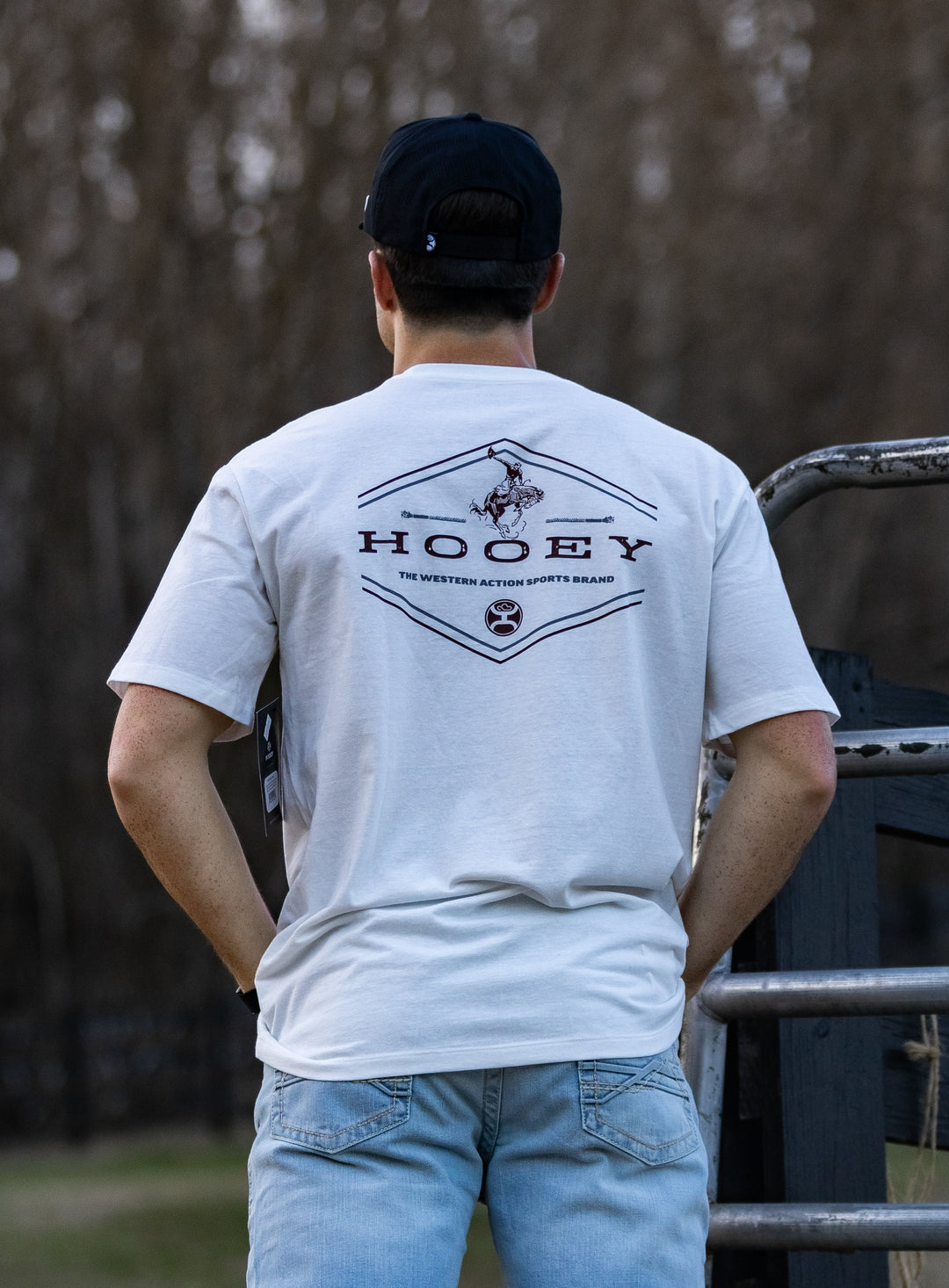 Hooey Rocks Men's Cream Crew Neck T-Shirt - HT2604CR - Double C Western SupplyHooey