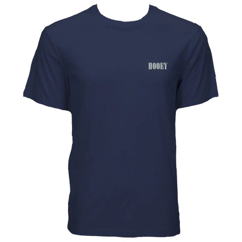 Hooey "Wild Ride" T-shirt Blue w/Light Blue &amp; White Hooey Logo HT1911NV - Double C Western SupplyHooey