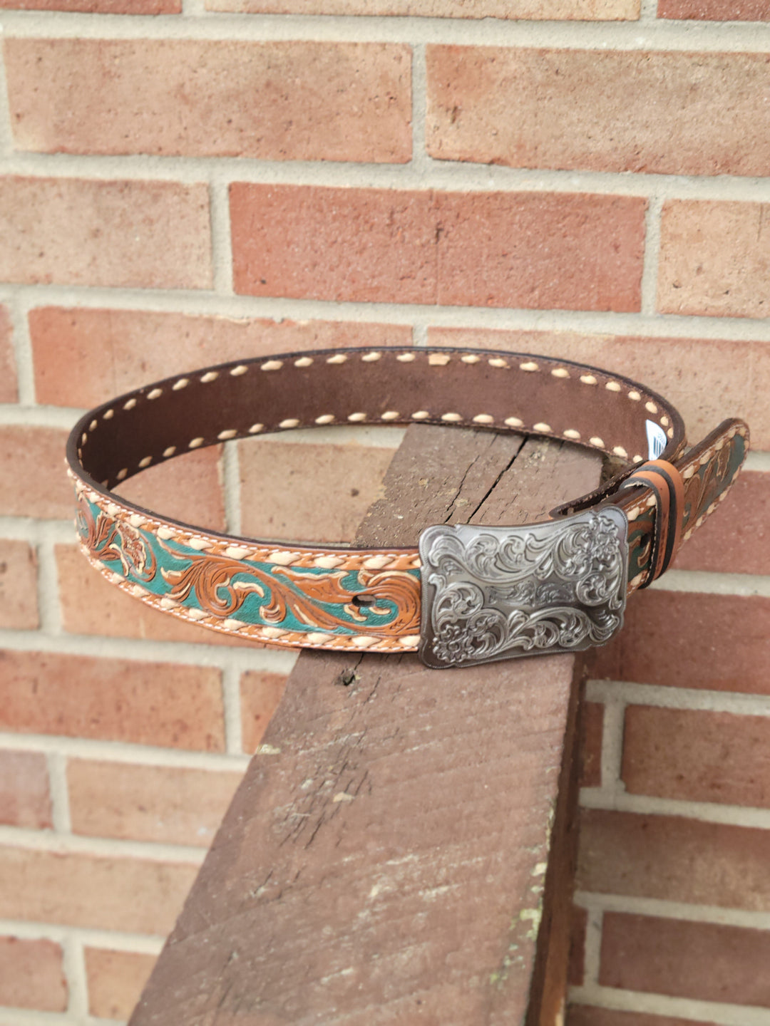 Hooey Womens Sonoma Tan Floral Hand TooledLeather Belt - Double C Western SupplyHooey