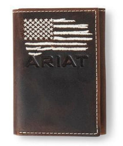 Ariat Western Wallet Mens American Flag Trifold
