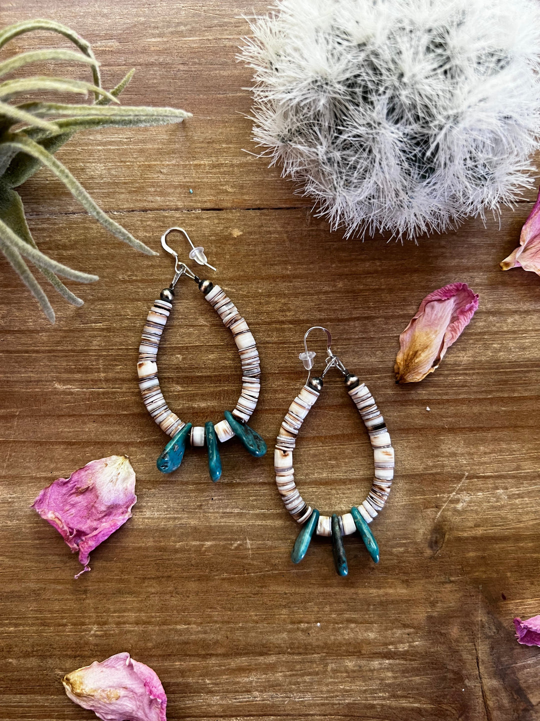 Perfect shell teardrop earrings with turquoise earrings Shopify Collective The Bijoux FAB Jewelry The Bijoux FAB Jewelry