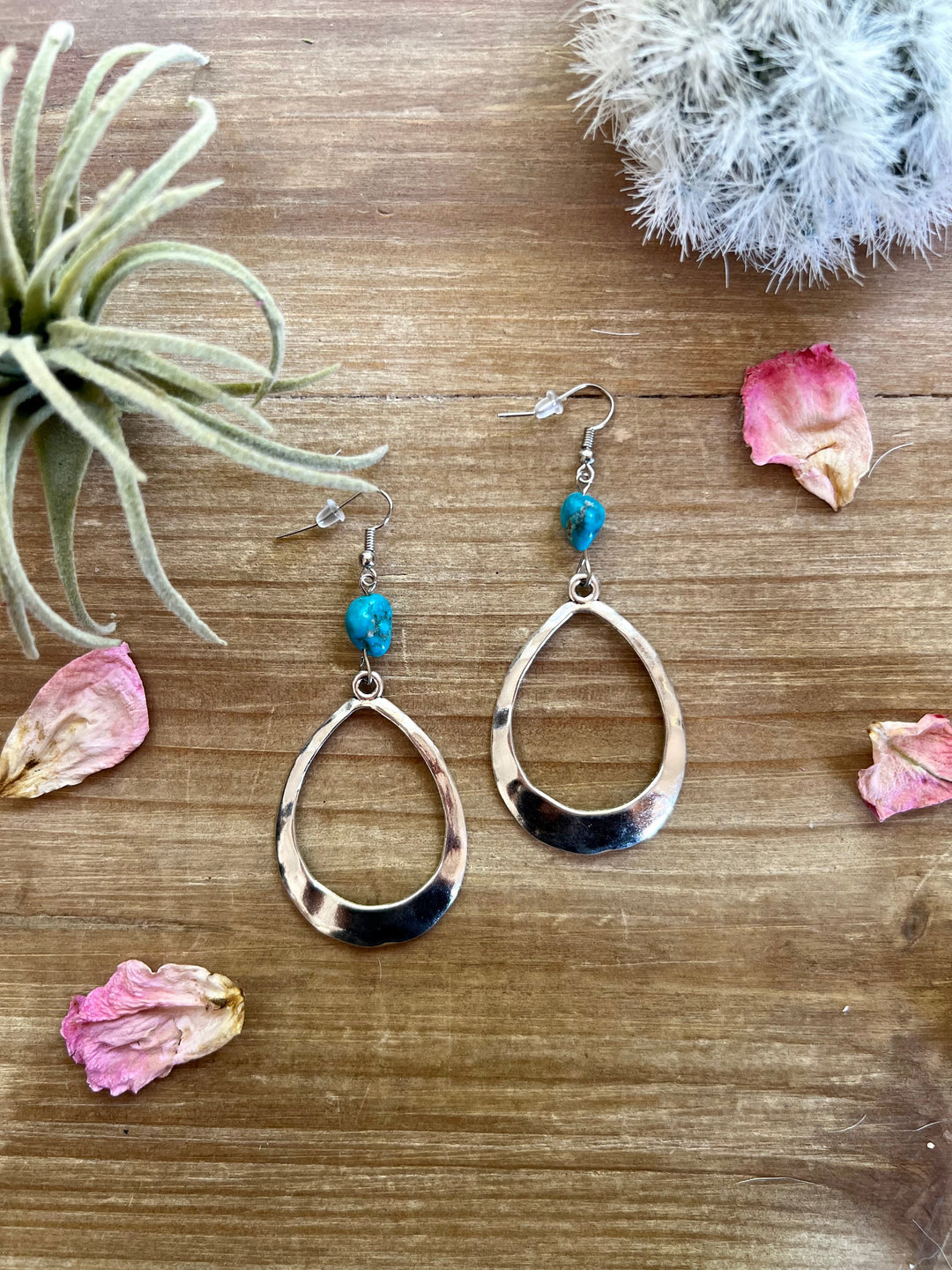 Real turquoise dangle earrings teardrop shape earrings Shopify Collective The Bijoux FAB Jewelry The Bijoux FAB Jewelry