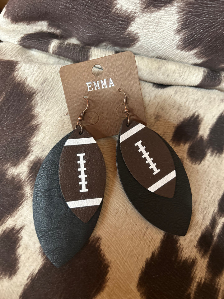 football earrings black Double C Western Supply
