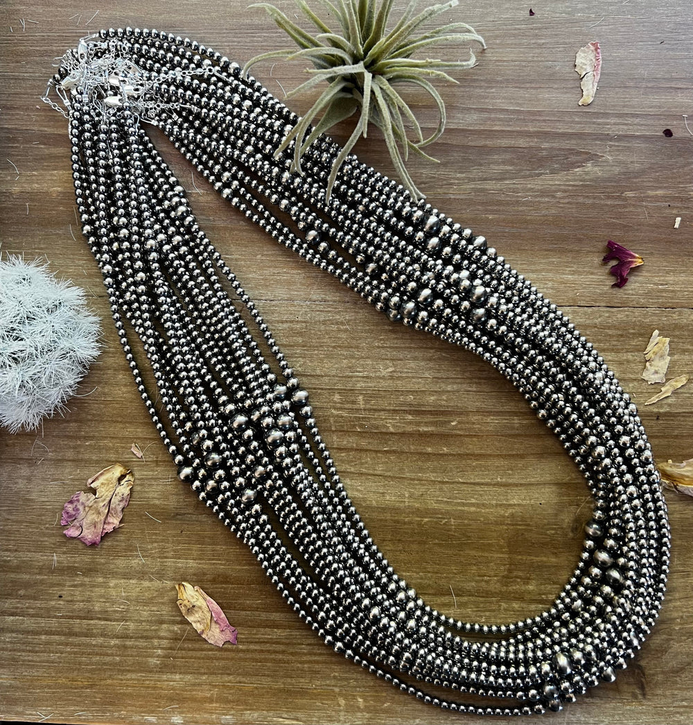 28 inch Sterling Silver Pearls necklace graduated Necklaces Shopify Collective The Bijoux FAB Jewelry The Bijoux FAB Jewelry