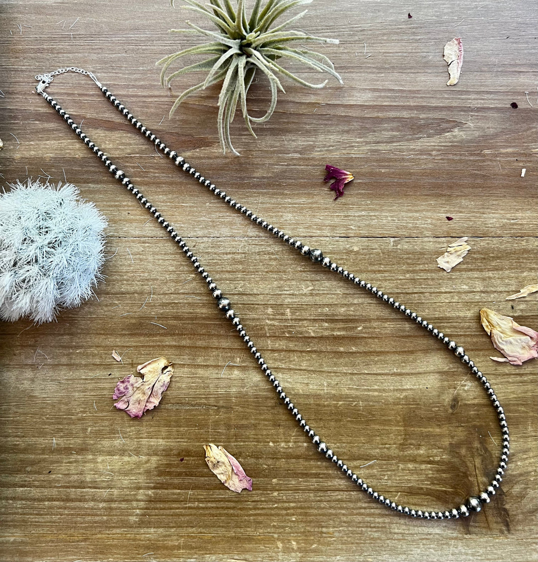 28 inch Sterling Silver Pearls necklace graduated Necklaces Shopify Collective The Bijoux FAB Jewelry The Bijoux FAB Jewelry