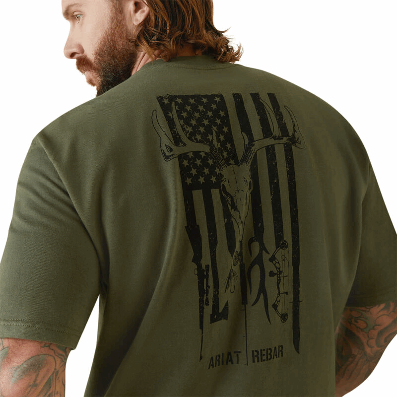 Ariat Mens Rebar CottonStrong American Outdoors T-Shirt T Shirt ariatmens Ariat