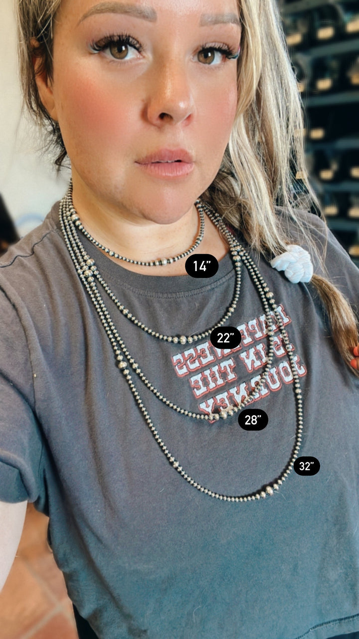 32 inch graduated Sterling Silver Pearls necklace Necklaces Shopify Collective The Bijoux FAB Jewelry The Bijoux FAB Jewelry