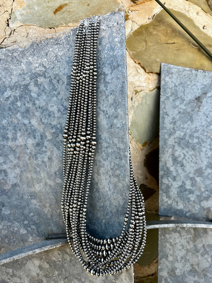28 inch Sterling Silver Pearls necklace graduated Necklaces Shopify Collective The Bijoux FAB Jewelry The Bijoux FAB Jewelry