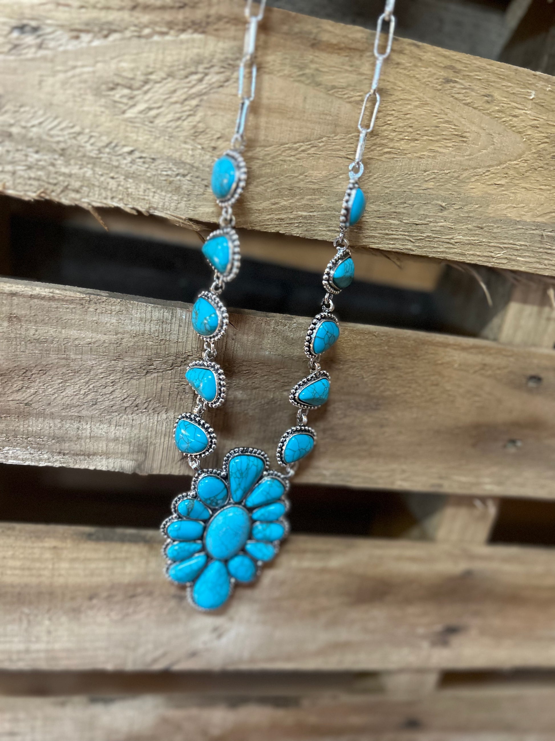 turquoise stone necklace Double C Western Supply