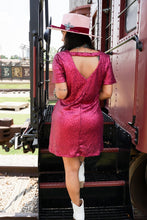 Load image into Gallery viewer, Hot Pink Sequin Dress with Keyhole Back
