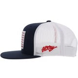 HOOEY "LIBERTY ROPER" HAT NAVY/WHITE W/ FLAG PATCH