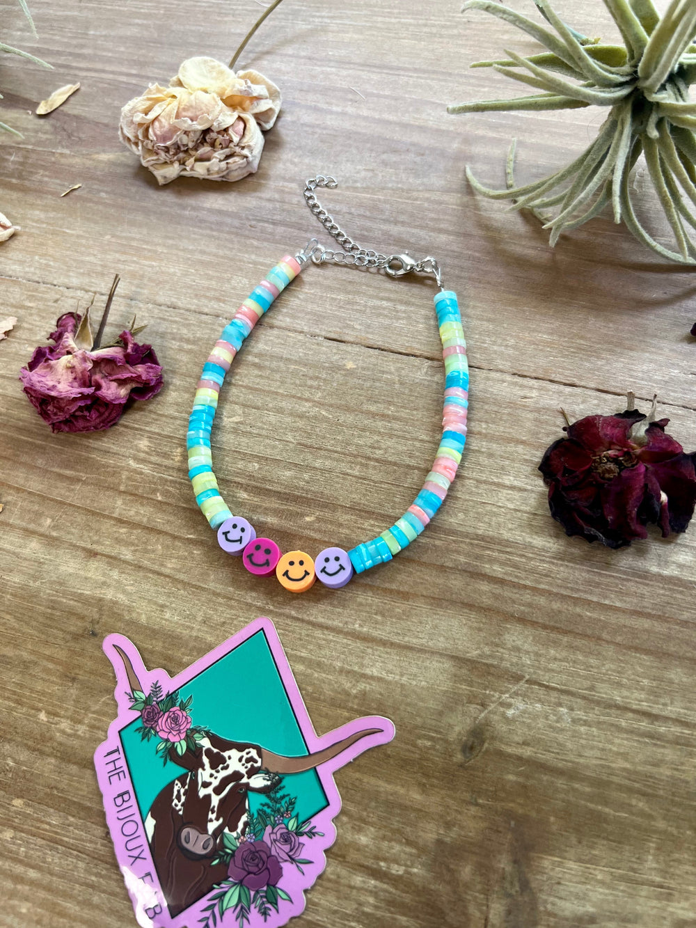 Anklet summer smiley colorful anklet Shopify Collective The Bijoux FAB Jewelry The Bijoux FAB Jewelry