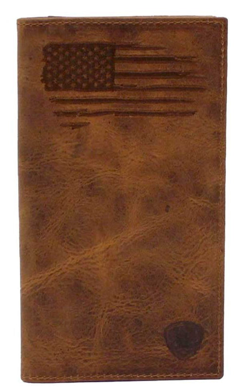 Ariat Distressed Stitched USA Flag - Men's Rodeo Wallet